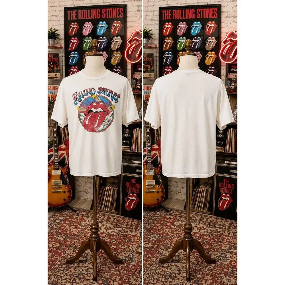 Daydreamer Rolling Stones Graphic Tee Made in USA White Rock Shirt